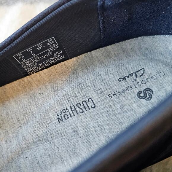 Clarks Women's Snake Print Ayla River Loafer Comfort Shoes Size 7M Navy‎ Blue - Picture 3 of 4